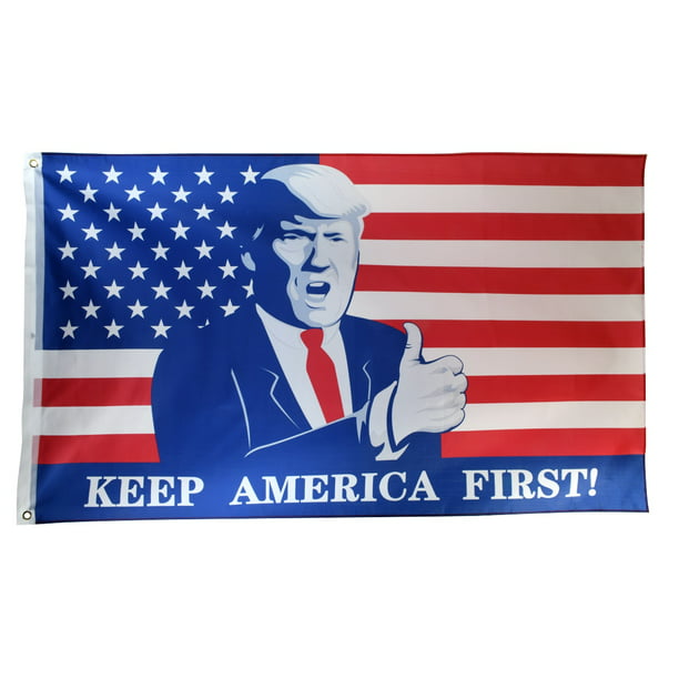 See Flags and Signs. Policies Over Personality Banner is a 13 oz Premium Heavy Weight Vinyl Banner with Stiched Hem and Metal Grommets in New Condition for Advertising or Display Trump 2020 